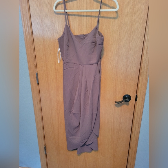 Lulus Reinette Mauve Midi Dress - Picture 5 of 5